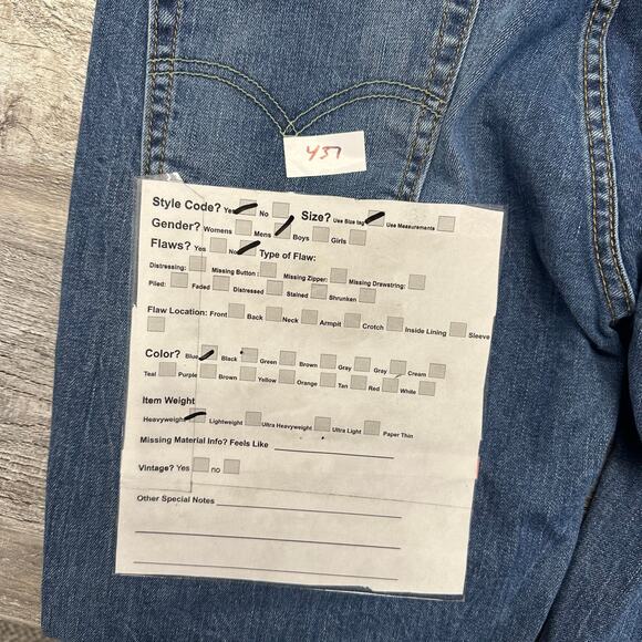 Levis 514 Red Tab Faded Mid Wash Blue Mens 33x30 Straight Leg Denim Jeans Casual - Picture 8 of 11